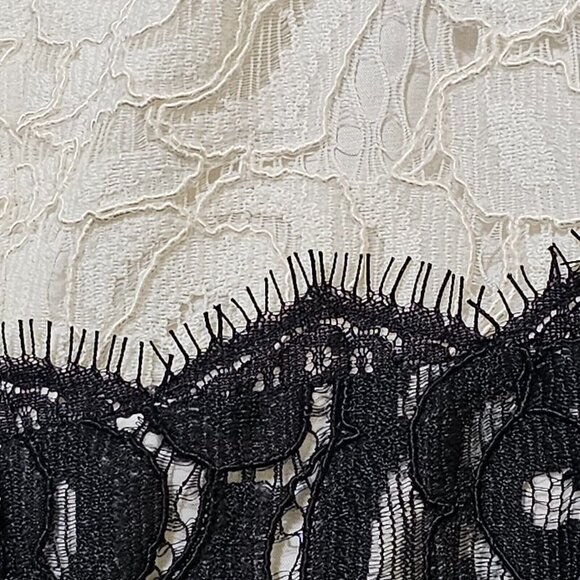 Adrianna Papell Sheath Dress Womens 4 Nylon‎ Blend Black White Lace Floral Mini - Picture 5 of 16